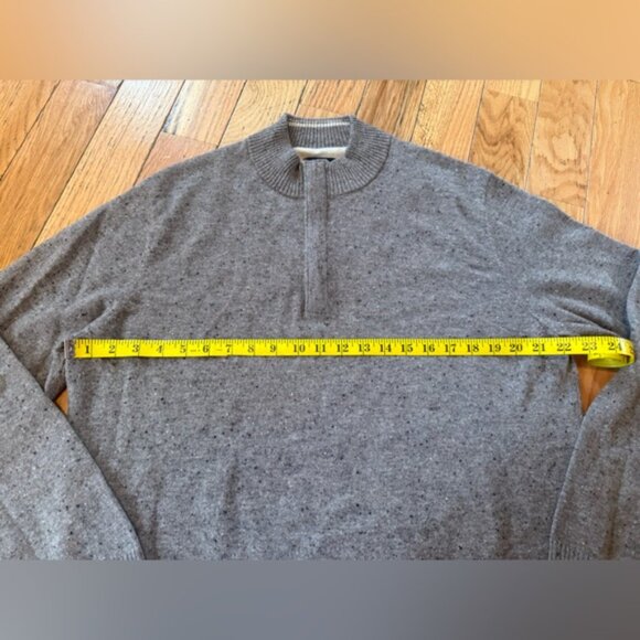 Johnnie O Cashmere Sweater Men’s Large Beige Speckle Soft Pullover Logo 1/4 Zip - Picture 14 of 14
